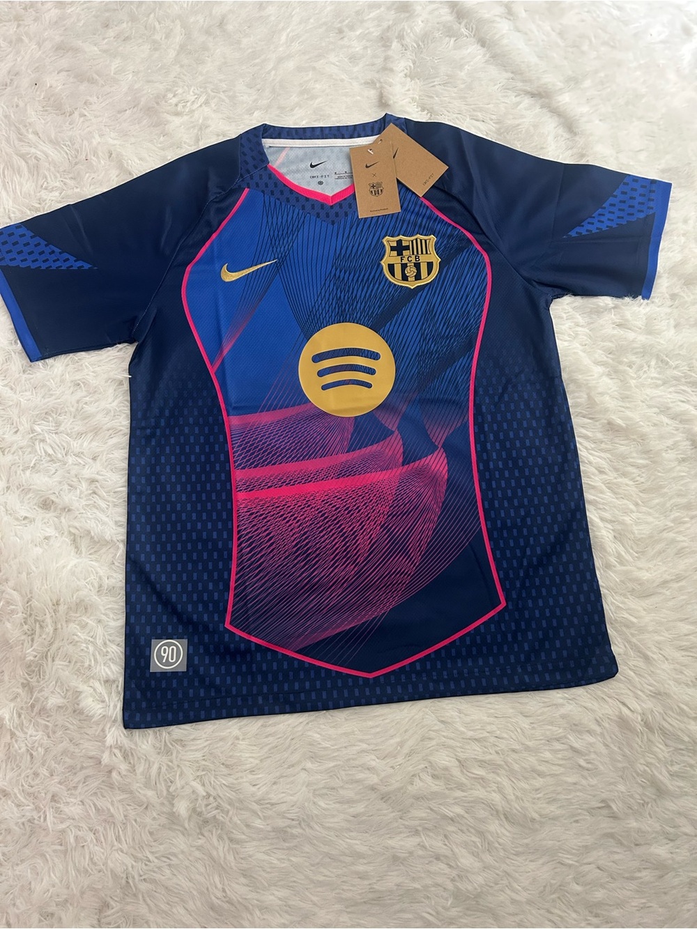 Nike Navy Pink Gold FC Barcelona Graphic Soccer Jersey